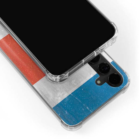 Costa Rican Flag Distressed Galaxy S24 Plus Clear Case